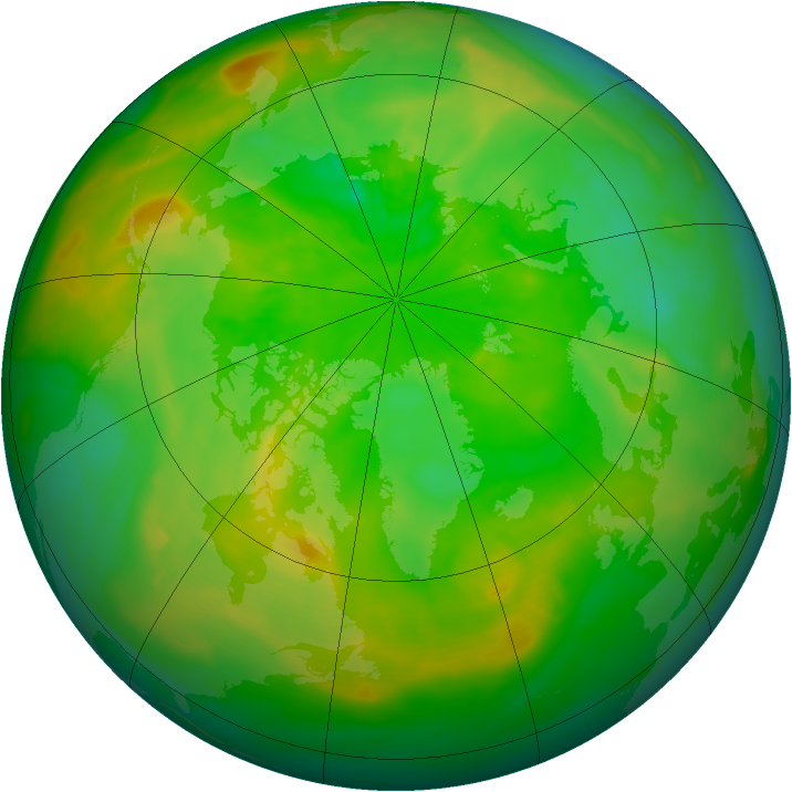 Arctic ozone map for 27 June 2015